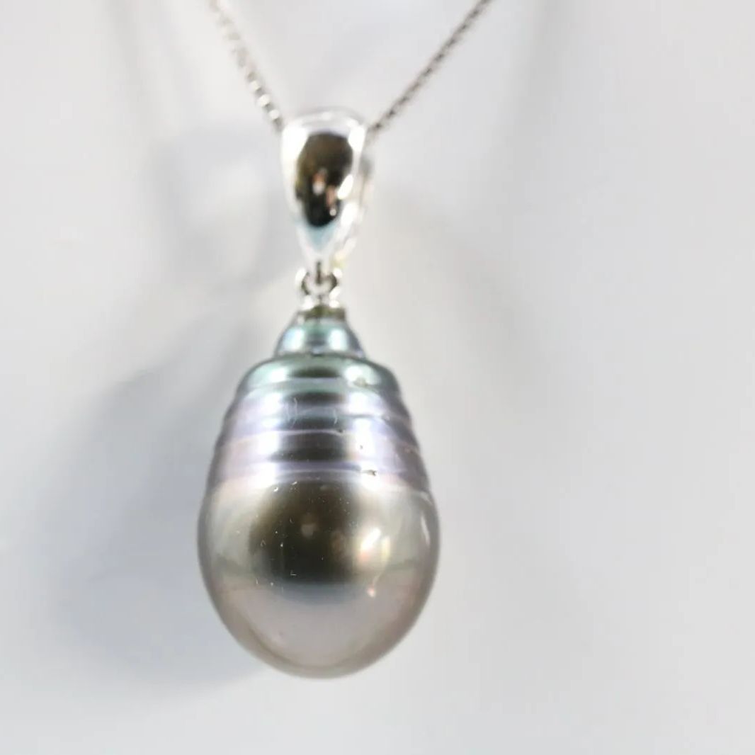 新品 タヒチ黒蝶真珠13.6mm SILVERペンダントネックレス - メルカリ