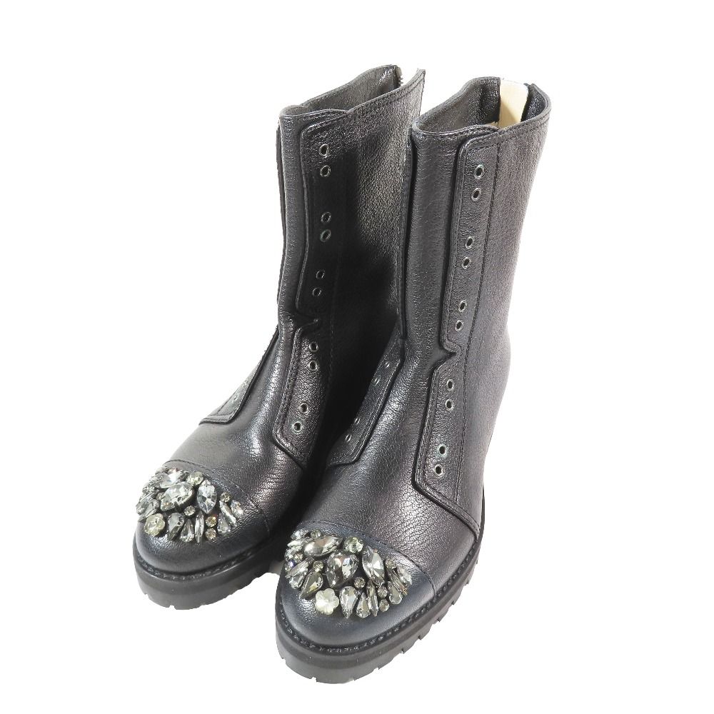 未使用 JIMMY CHOO ジミーチュウ HATCHER クリスタルビジュー