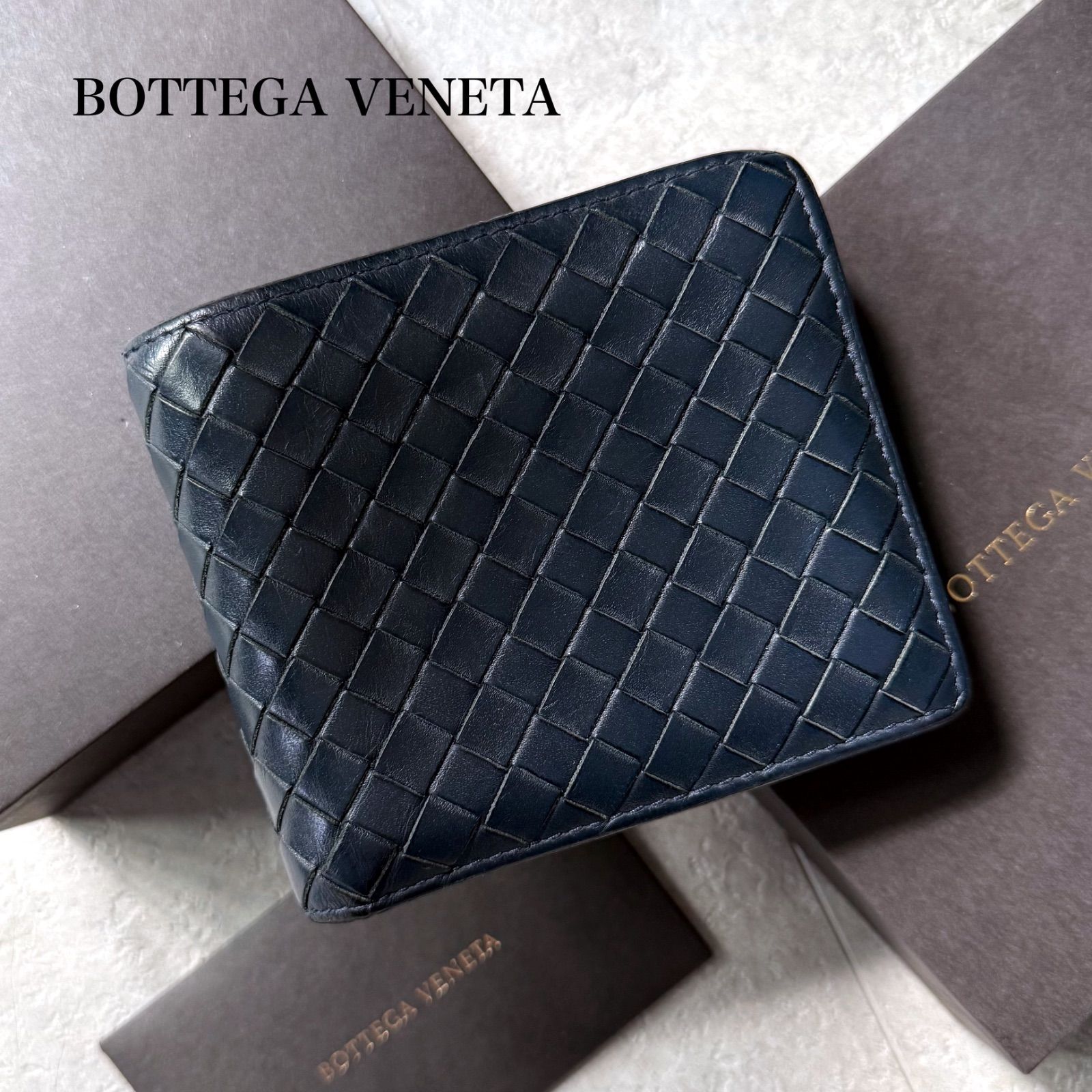 BOTTEGA VENETA ボッテガヴェネタ イントレチャート 二つ折り財布 