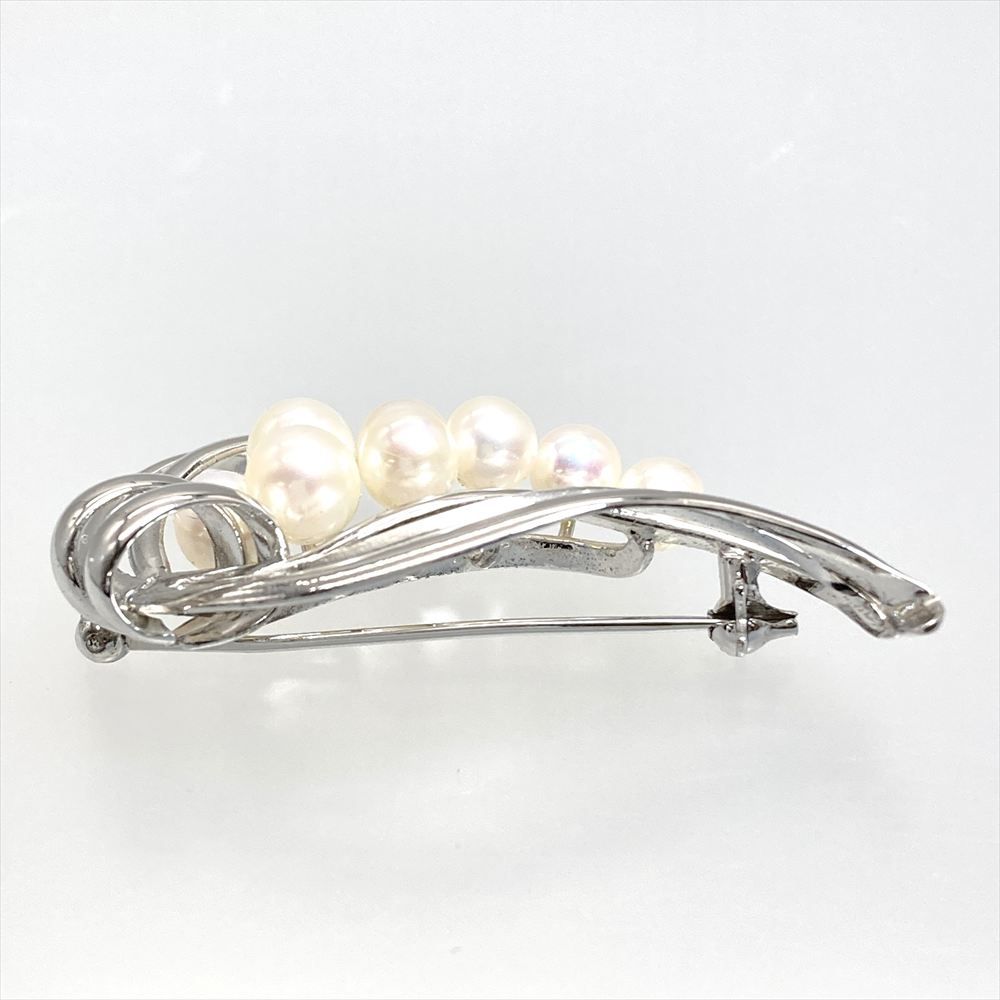 ミキモト MIKIMOTO パール 8P ブローチ シルバー 8.0g 真珠 レディース