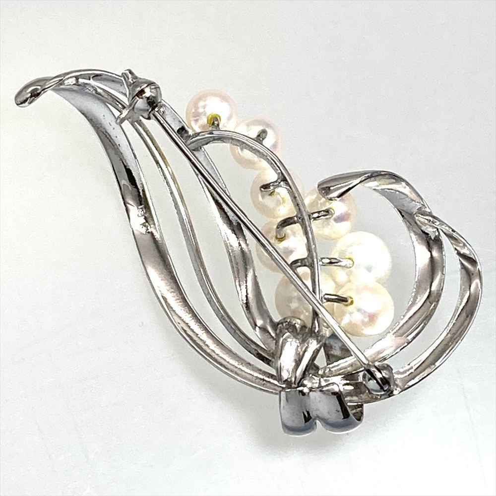 ミキモト MIKIMOTO パール 8P ブローチ シルバー 8.0g 真珠 レディース