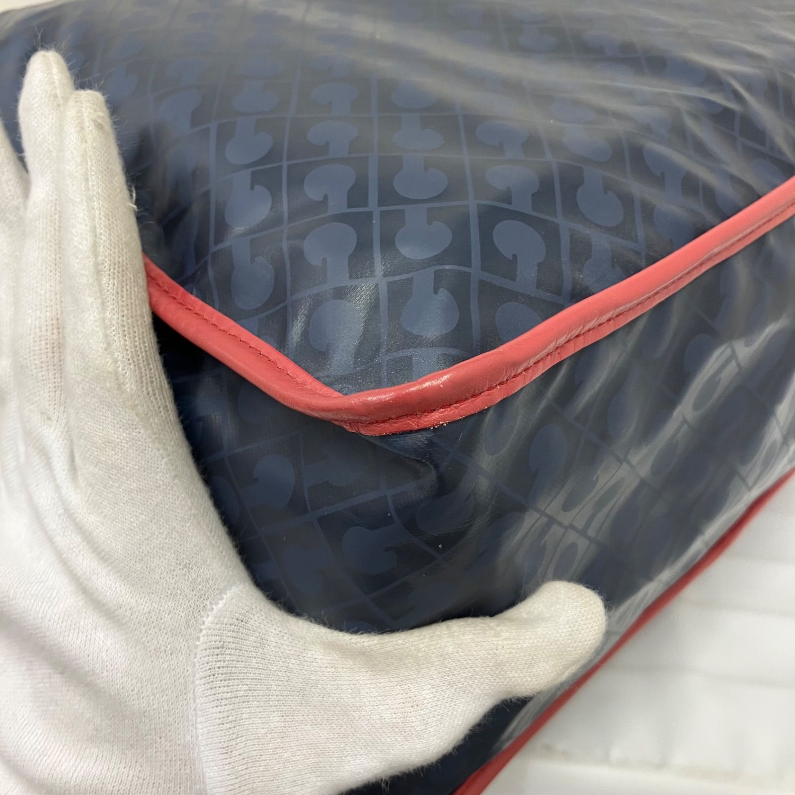 Y9636 GHERARDINI ゲラルディーニ トートバッグ ネイビー×レッド系 紺