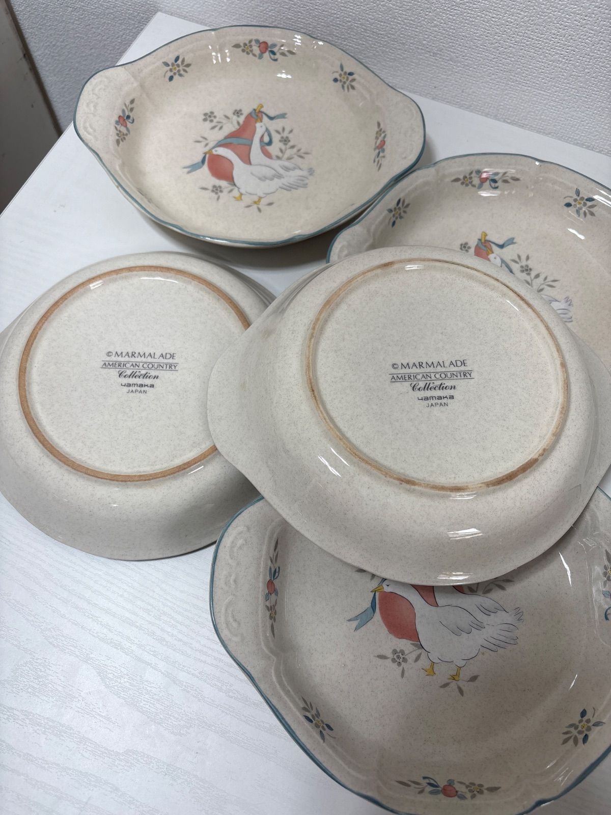 5枚セット YAMAKA ヤマカ アメリカンカントリー ストーンウェア 耐熱