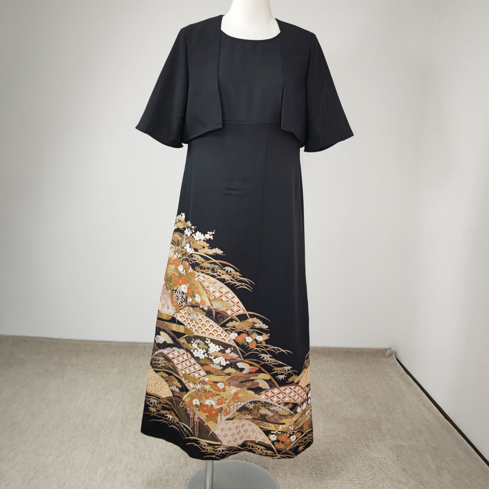 zunezune 半透けボレロ 5分袖 着物リメイク 絽 黒 - メルカリ