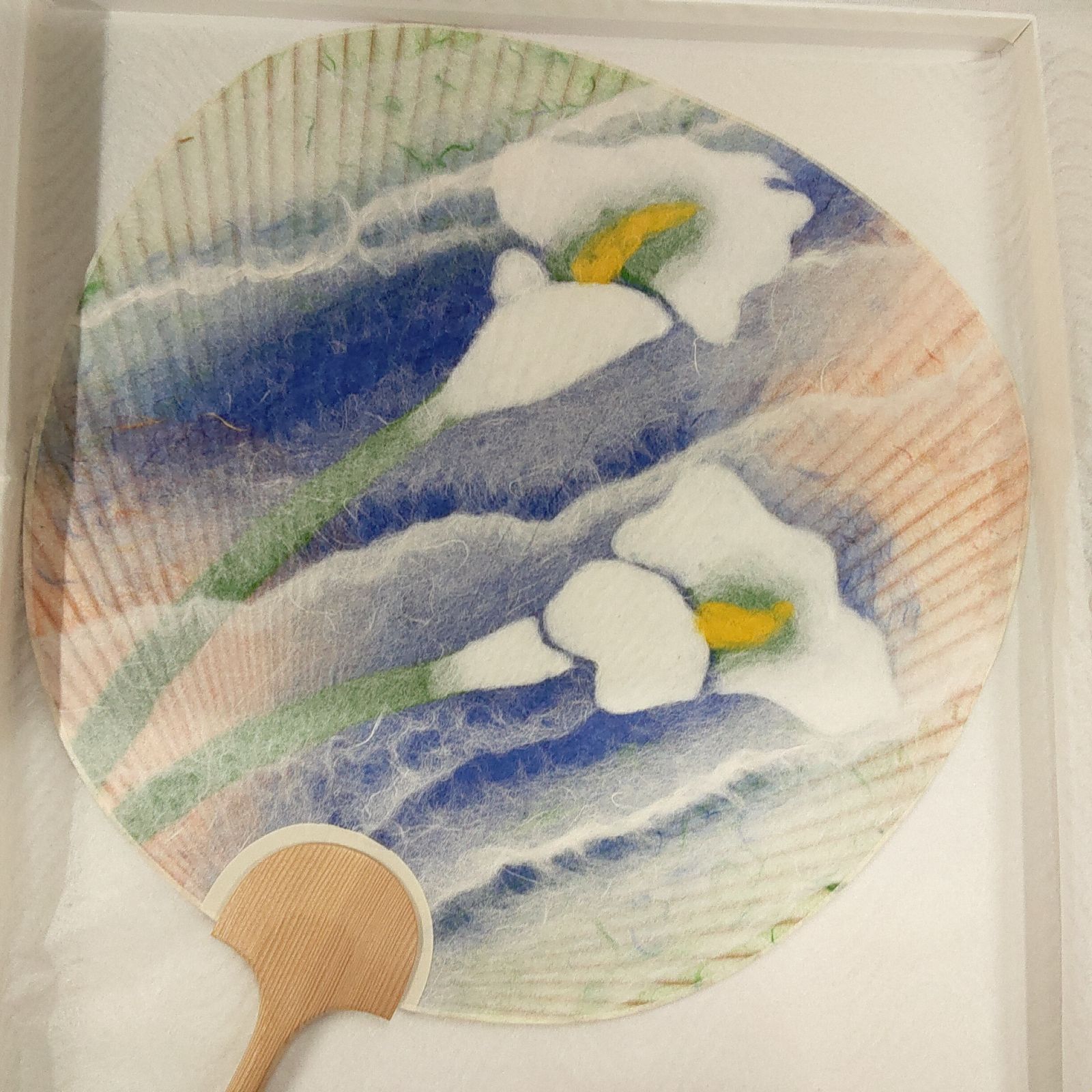 未使用・美品・うちわ 2柄 涼 一生工房 人間国宝 山内一生 小原工芸紙