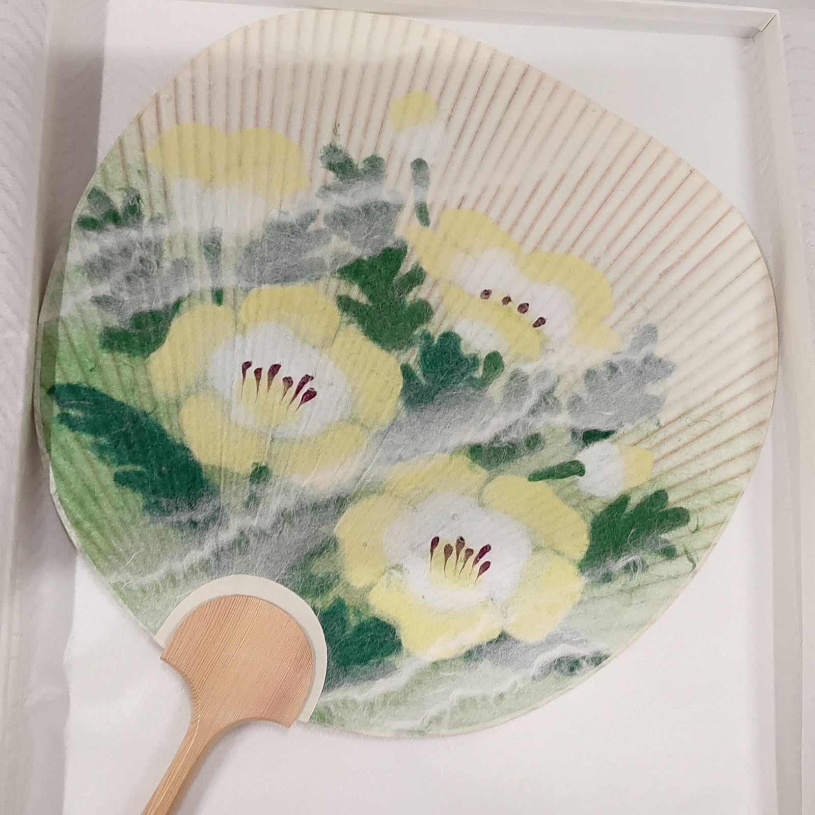 未使用・美品・うちわ 2柄 涼 一生工房 人間国宝 山内一生 小原工芸紙