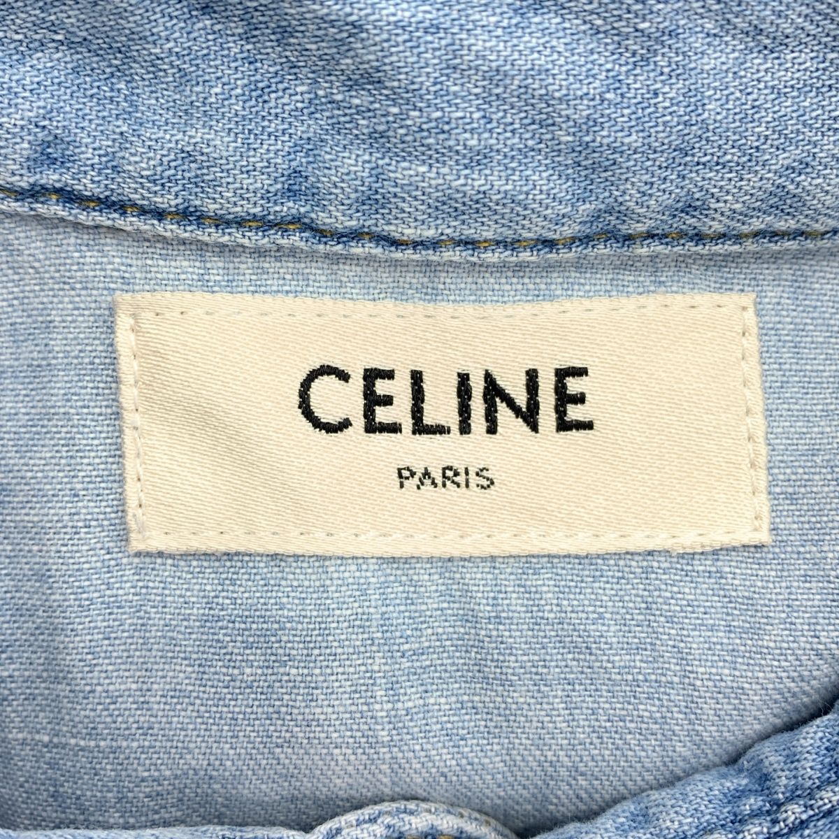 CELINE / セリーヌ | トリオンフ クロップド デニムライク シャツ | S