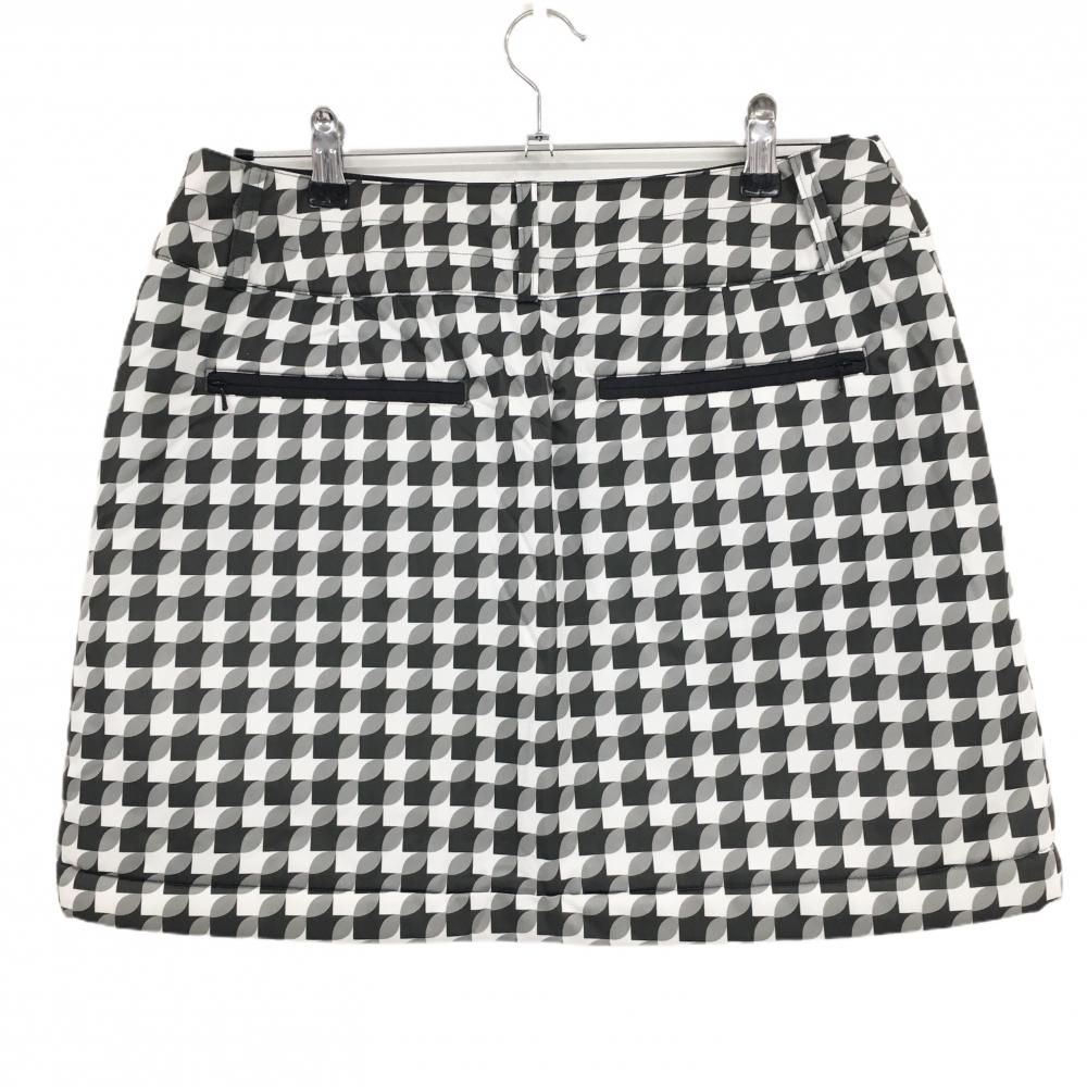 【超美品】キャロウェイ 中綿スカート 白×ダークグレー×グレー 総柄 フロントジップ  レディース LL ゴルフウェア Callaway