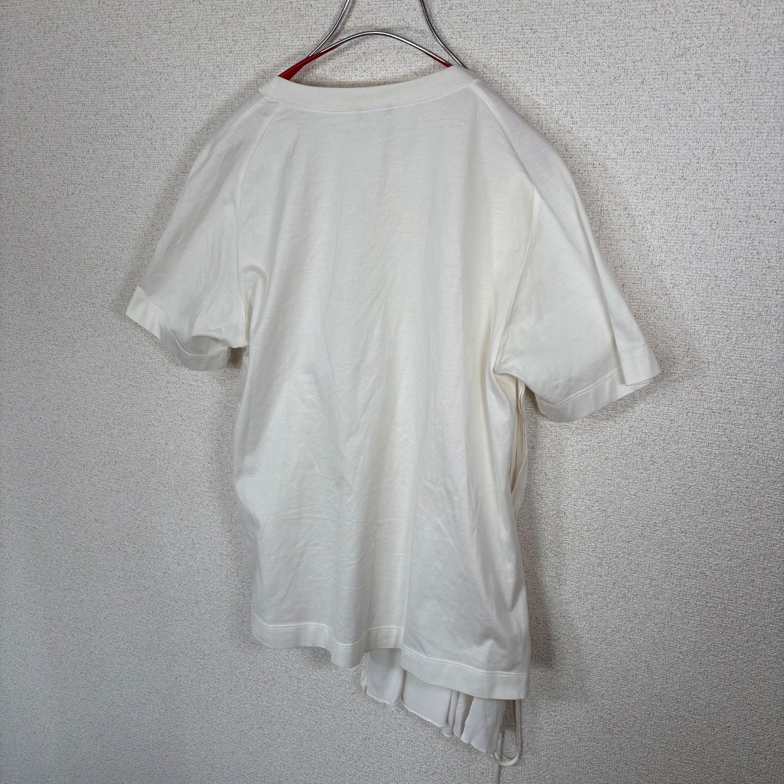 JIL SANDER NAVY 半袖カットソー 36 白 アシンメトリー プリーツ