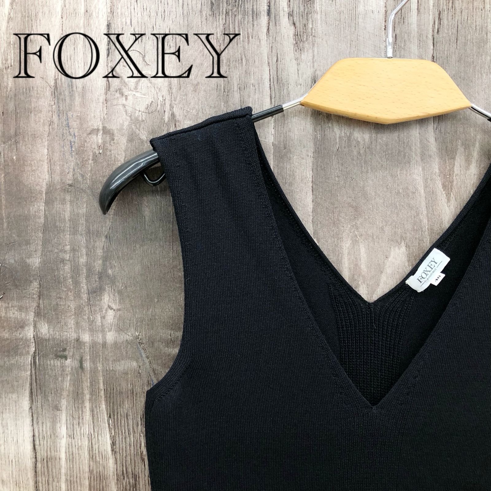 FOXEY フォクシー サマーニット ノースリーブ 16437-STM0302 黒 