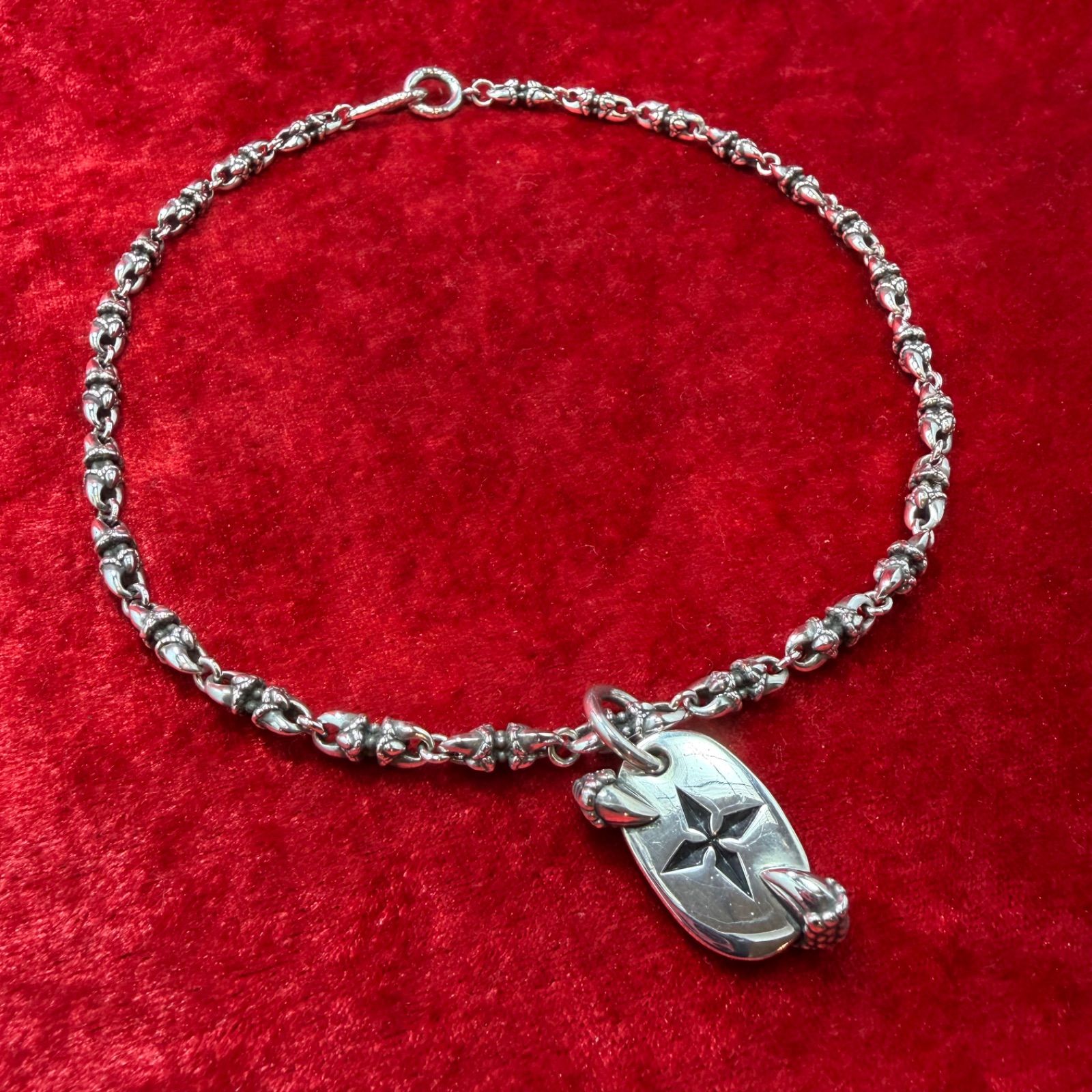 美品 タグデザインネックレス 40cmx47.5g ブラッディマリー/ Bloody