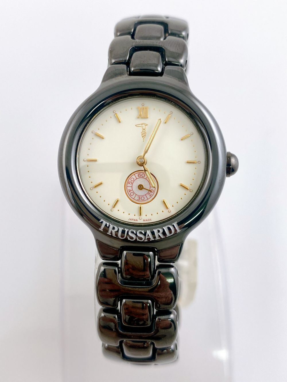 TRUSSARDI トラサルディレディース腕時計 クォーツ スモセコ ブラック