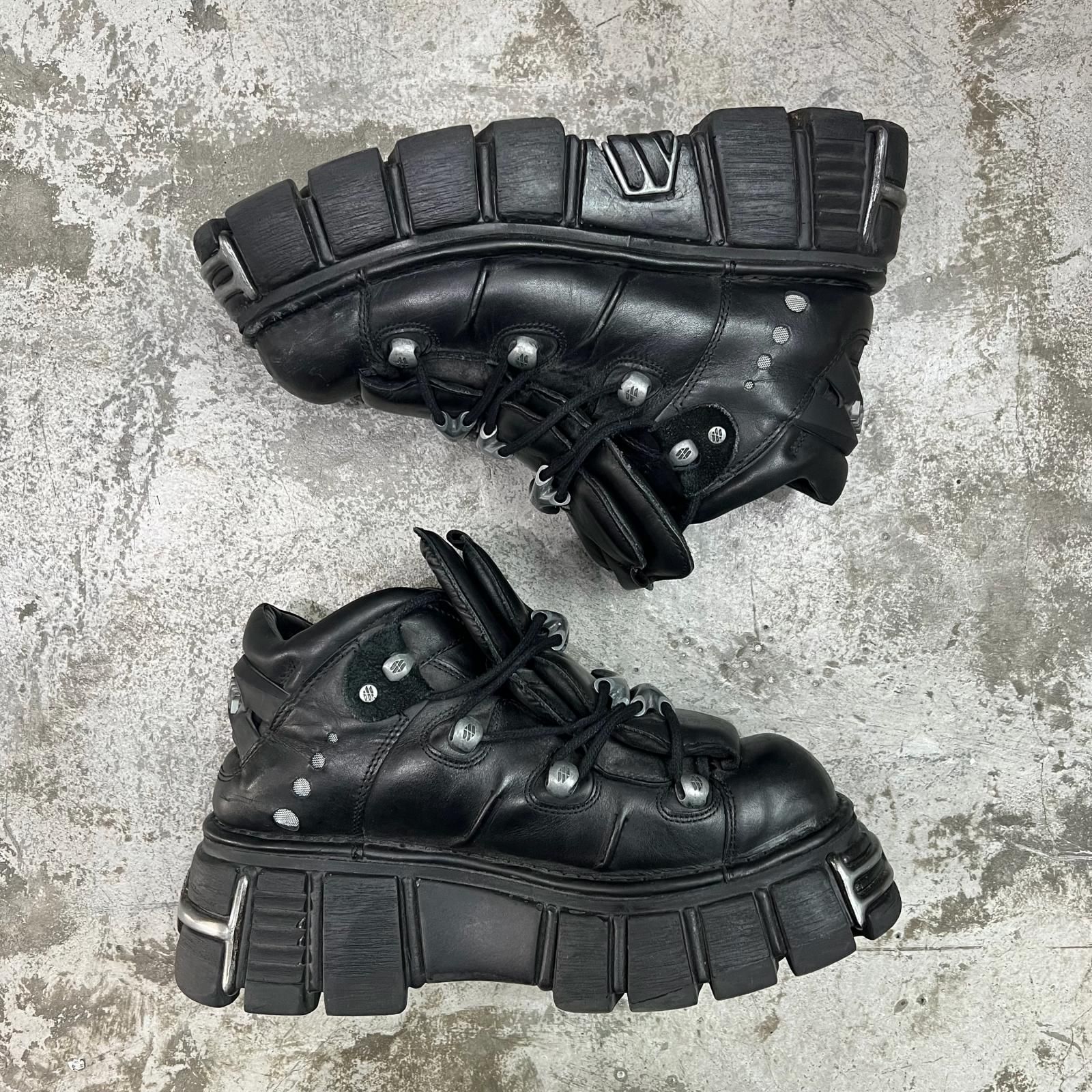 NEW ROCK 厚底 ロゴ レザー シューズ レザーシューズ ニューロック M 