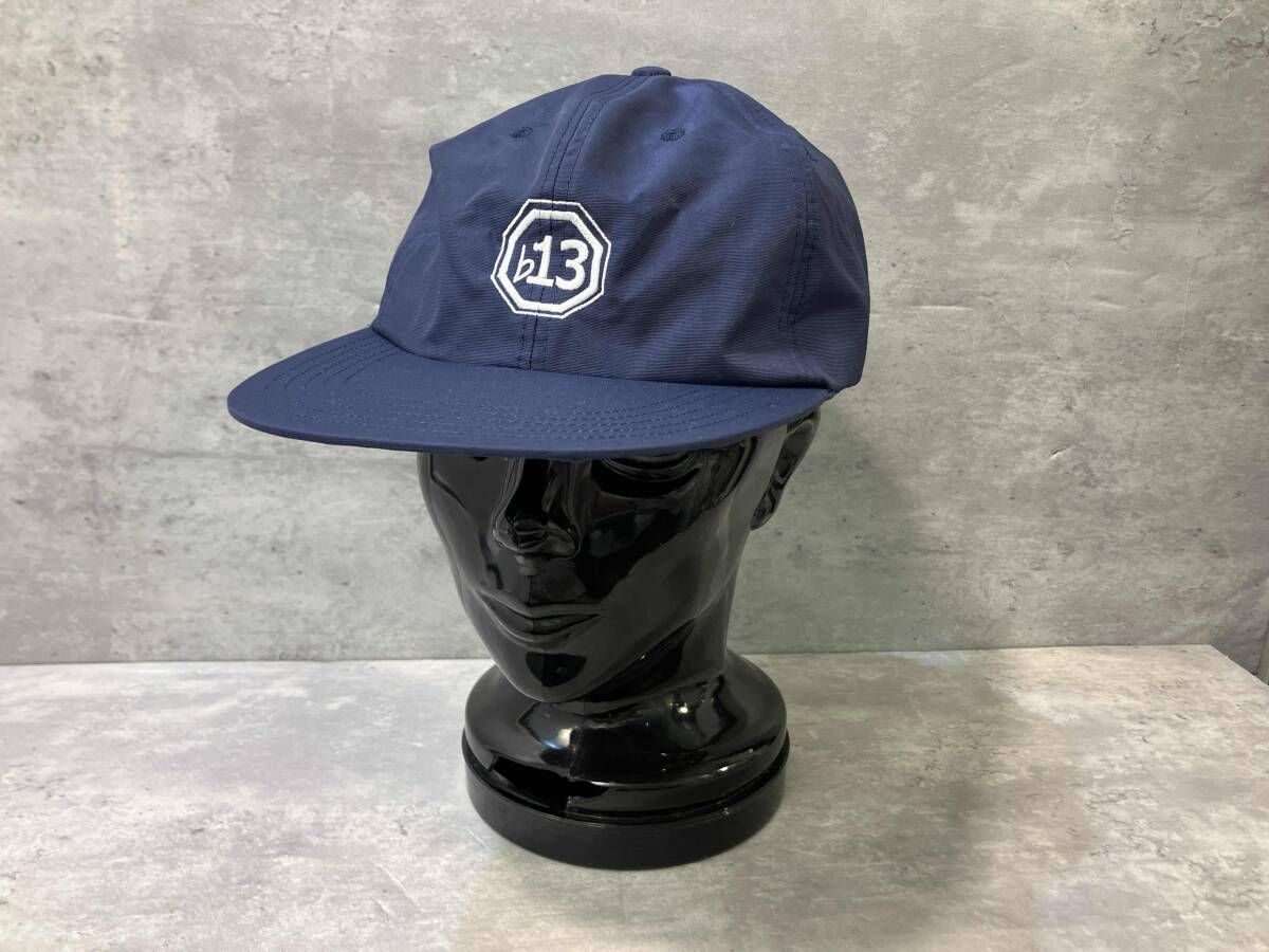 FLAT THIRTEEN キャップ ♭13ロゴ刺繍キャップ ネイビー フラット