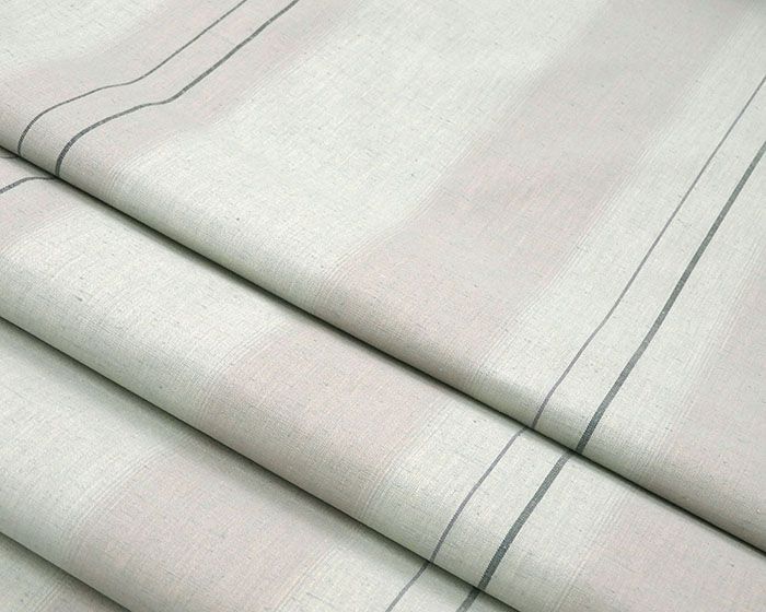 紬 新品 正絹 米沢 雪国紬 白倉 渡源織物謹製 縦縞模様 紬 反物 新品