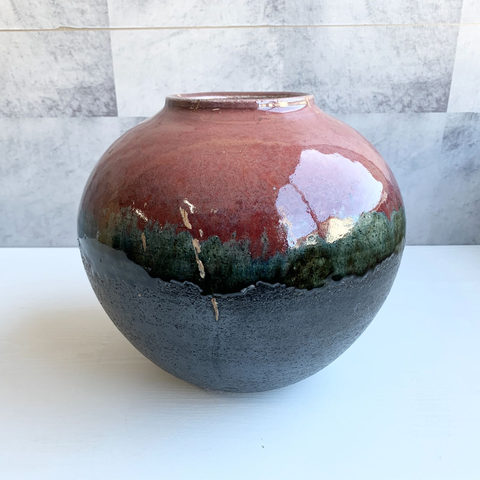 231 信楽焼　志がらき　花瓶　　SOUVENIR FOR FOREIGNERS 信楽焼 壺 花瓶 陶器 朱色 緑 しがらき焼き | Shop at Mercari from