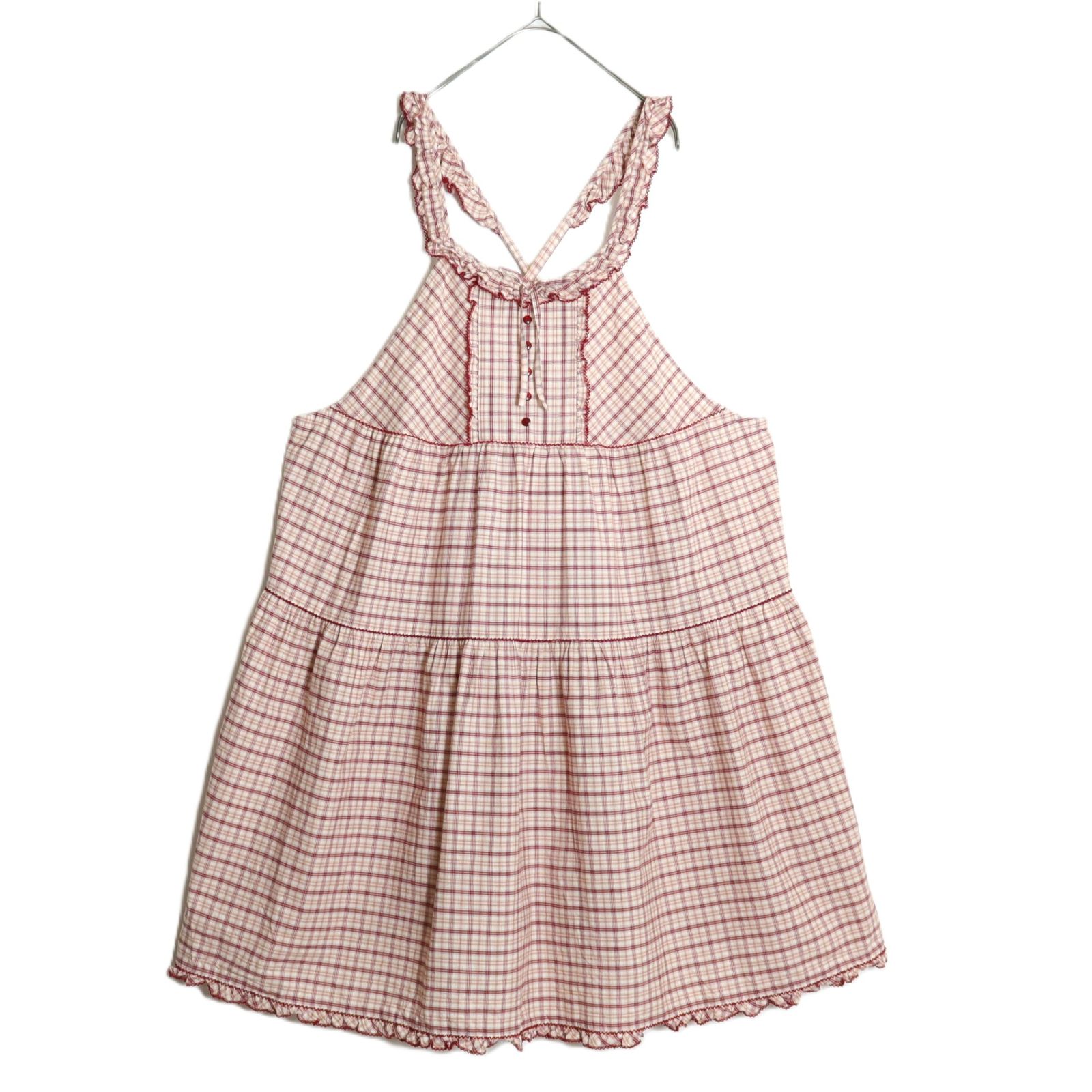 ピンクハウス☆オリジナルチェック柄 ピコット刺繍 ピコフリル