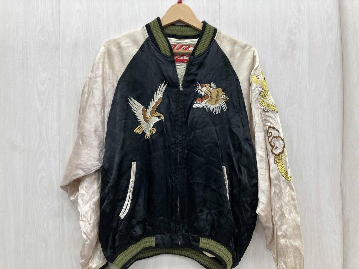 HOUSTON スカジャン 双龍 顔虎 鷹 刺繍 ラグラン - メルカリ