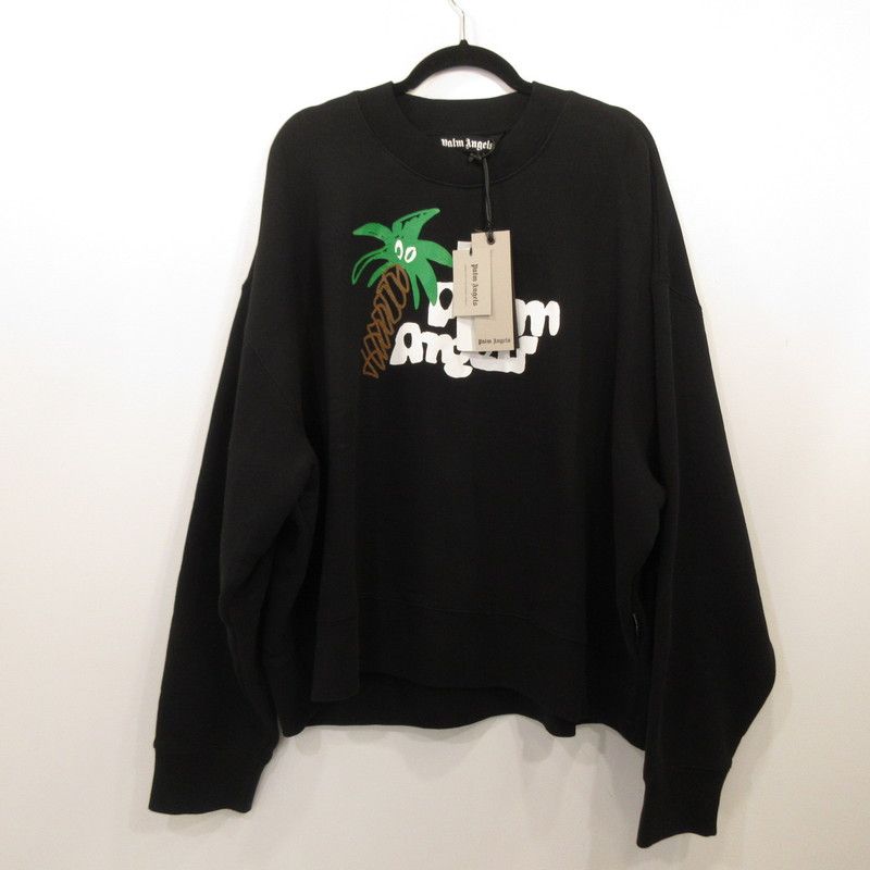 【姫路東店】 中古 Palm Angels | パームエンジェルス スウェット SKETCHY CLASSIC CREWNECK PMBA026E23FLE007 ブラック サイズ：XL 【108】 姫路東店】 中古 Palm Angels | パームエンジェルス スウェット