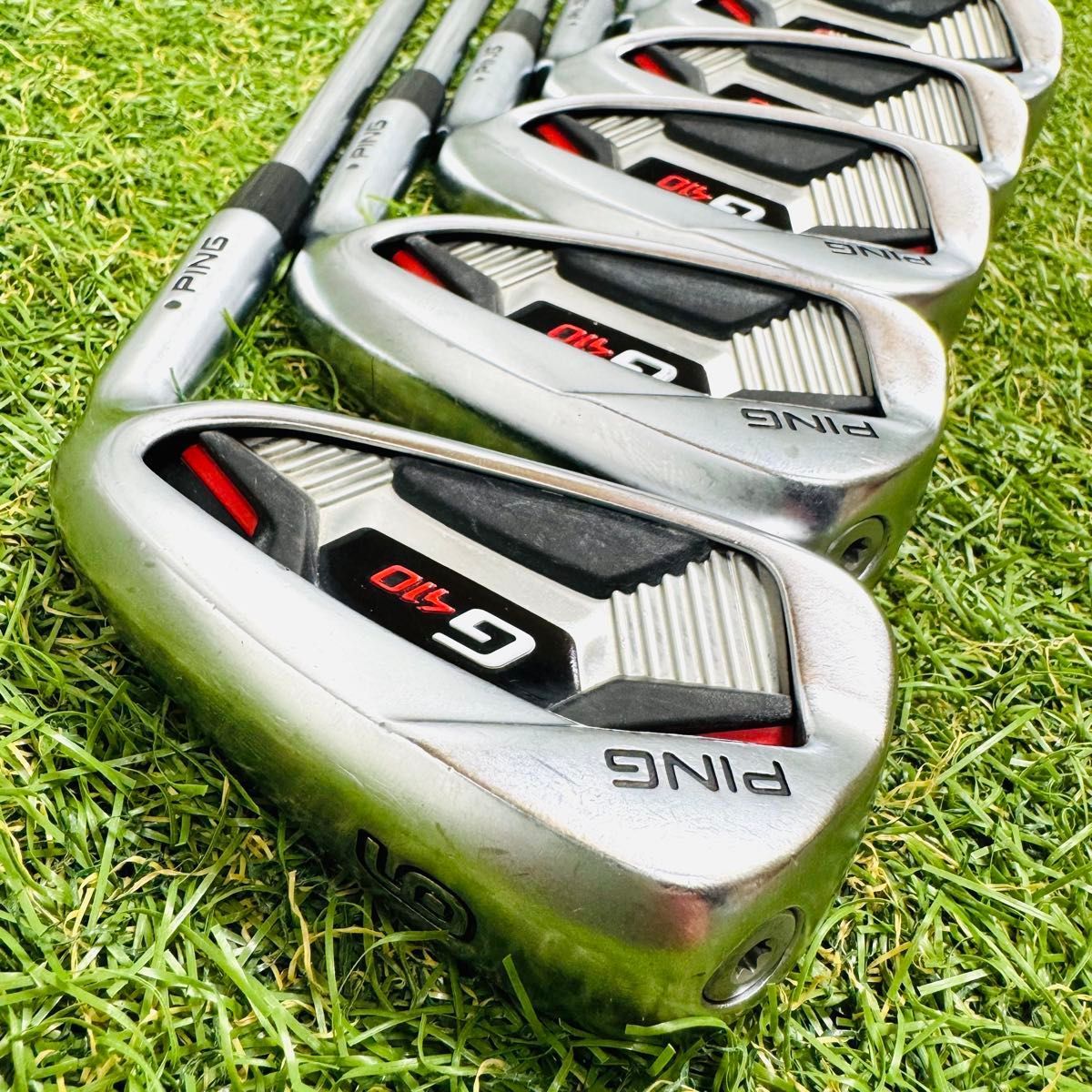 良品】ピン G410 黒ドット メンズアイアンセット 5本 スチール S