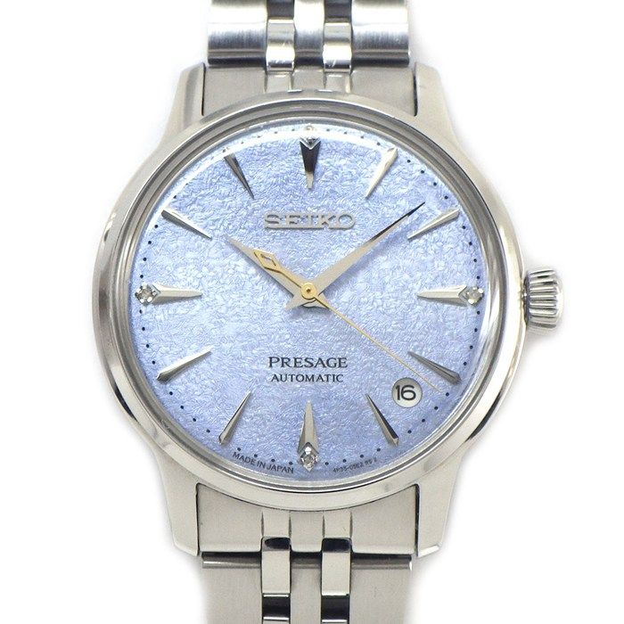 セイコー SEIKO 腕時計 プレサージュ SRRY049/4R35-06S0 4ポイント ダイヤインデックス ブルー文字盤 デイト SS 自動巻き 【箱・保付き】 【中古】 セイコー SEIKO 腕時計 プレサージュ SRRY049/4R35-06S0 4ポイント