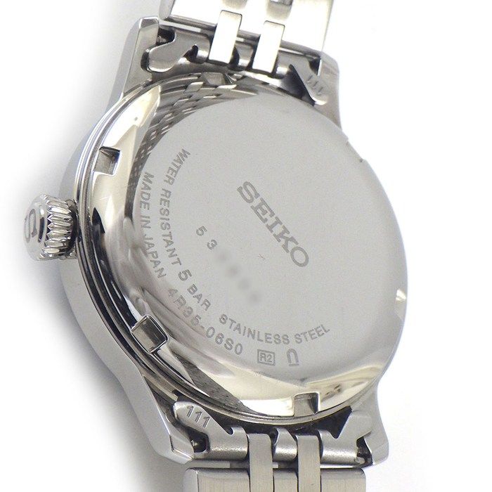 セイコー SEIKO 腕時計 プレサージュ SRRY049/4R35-06S0 4ポイント ダイヤインデックス ブルー文字盤 デイト SS 自動巻き 【箱・保付き】 【中古】 SEIKO - セイコー SEIKO 腕時計 プレサージュ カクテルタイム SRRY049