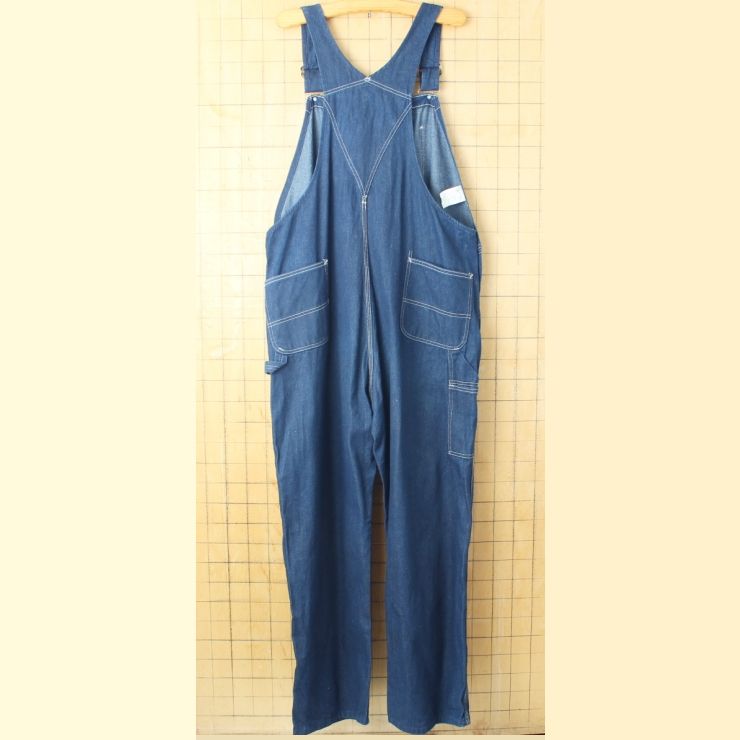 希少！【ROEBUCKS ローバックス】デニムオーバーオール SEARS USA 80s 90s USA製 Sears ROEBUCKS デニムオーバーオール W46 ジッパー