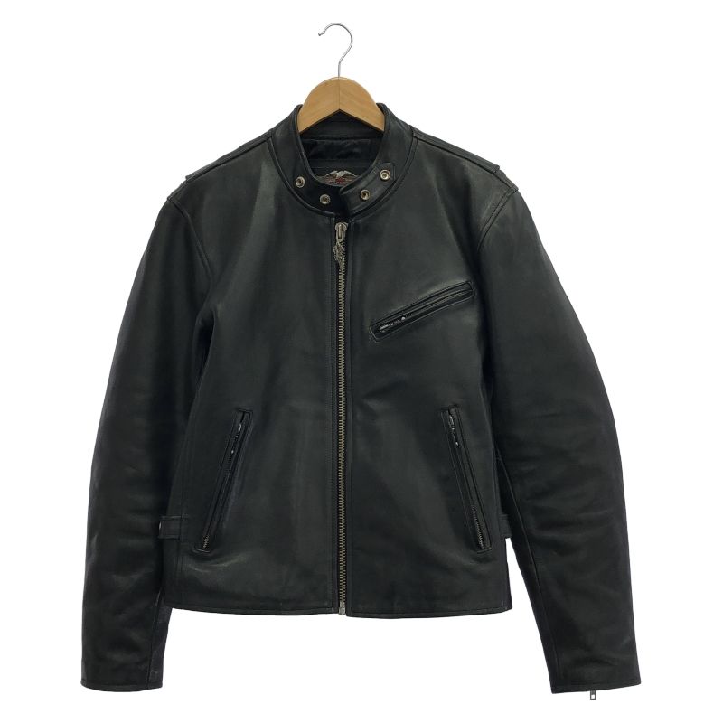中古】Harley Davidson シングルレザージャケット XL ブラック
