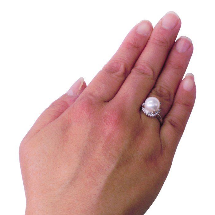 pt900 ダイヤ 0.17ct パール 8.5mm リング 7号 - メルカリ