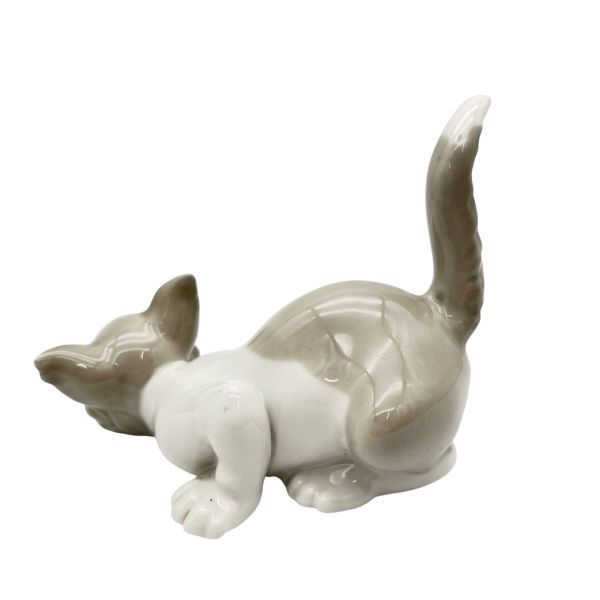 リヤドロ LLADRO フィギュリン 陶器人形 しっぽを立てる猫 ATTENTIVE 