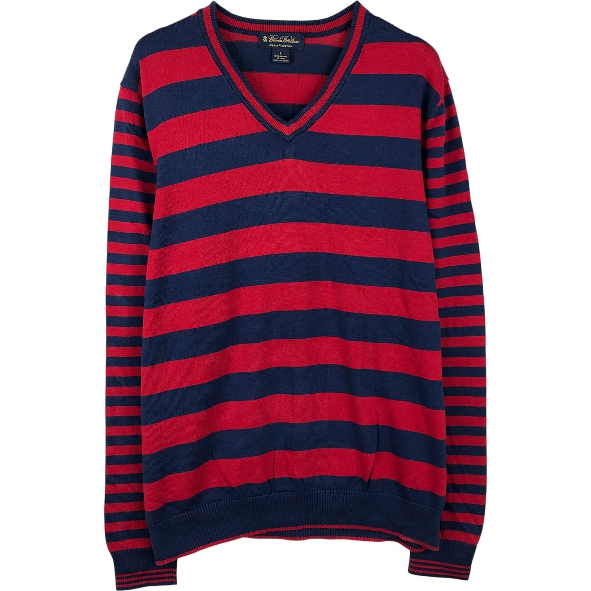 古着 ブルックスブラザーズ Brooks Brothers ボーダー柄 Vネック