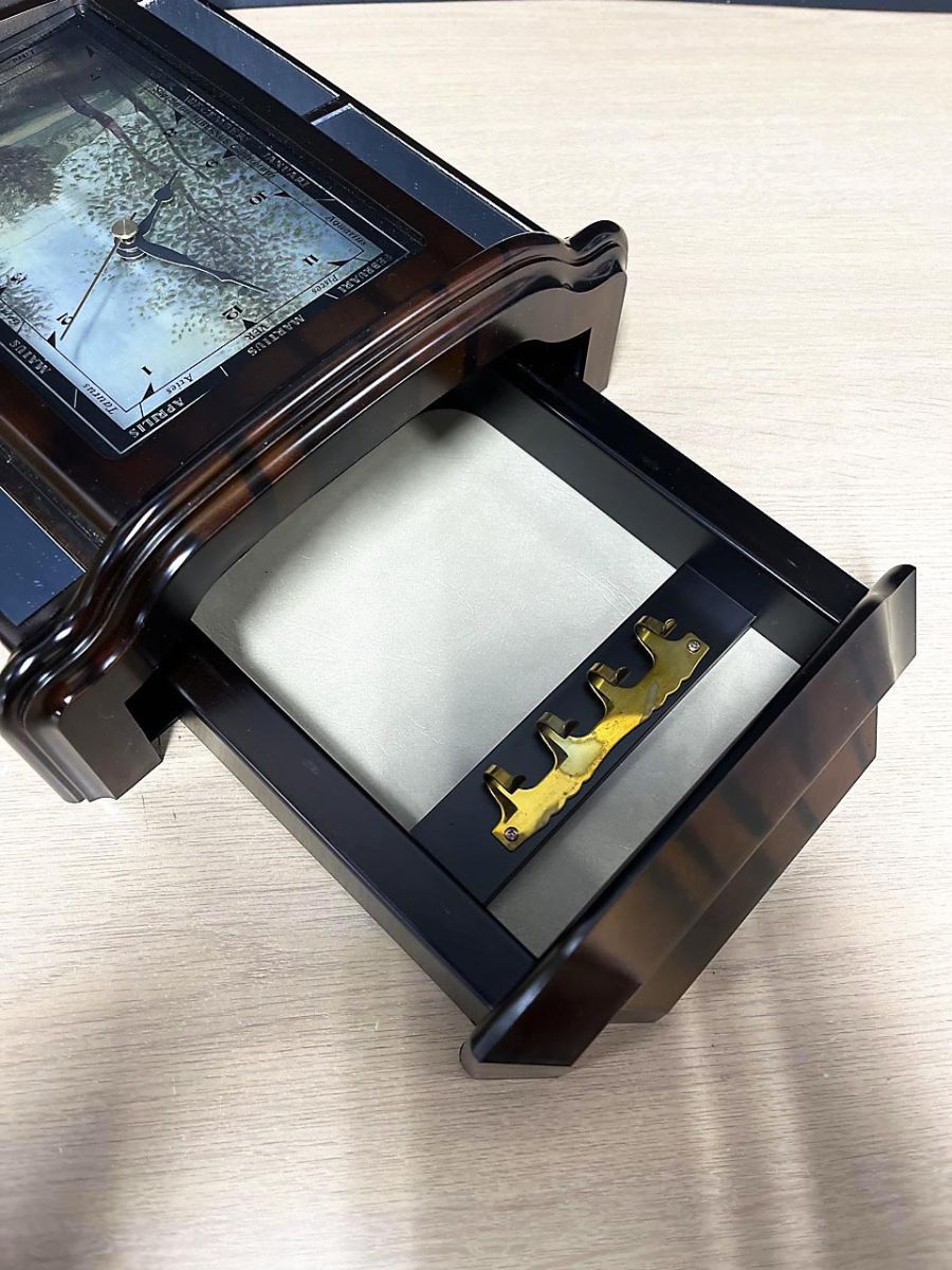 鹿野漆器 ワンタッチキーBOX 置時計 K-31 ※記念品 - メルカリ