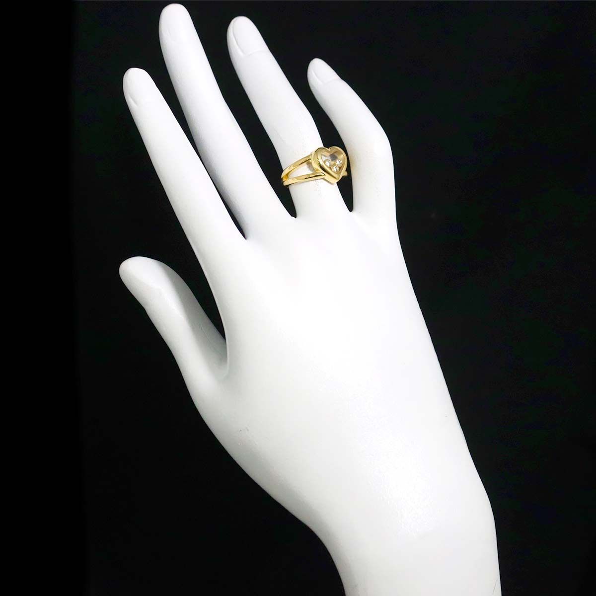 ショパール Chopard ハッピーダイヤ ハート 9号 リング ダイヤ K18 YG