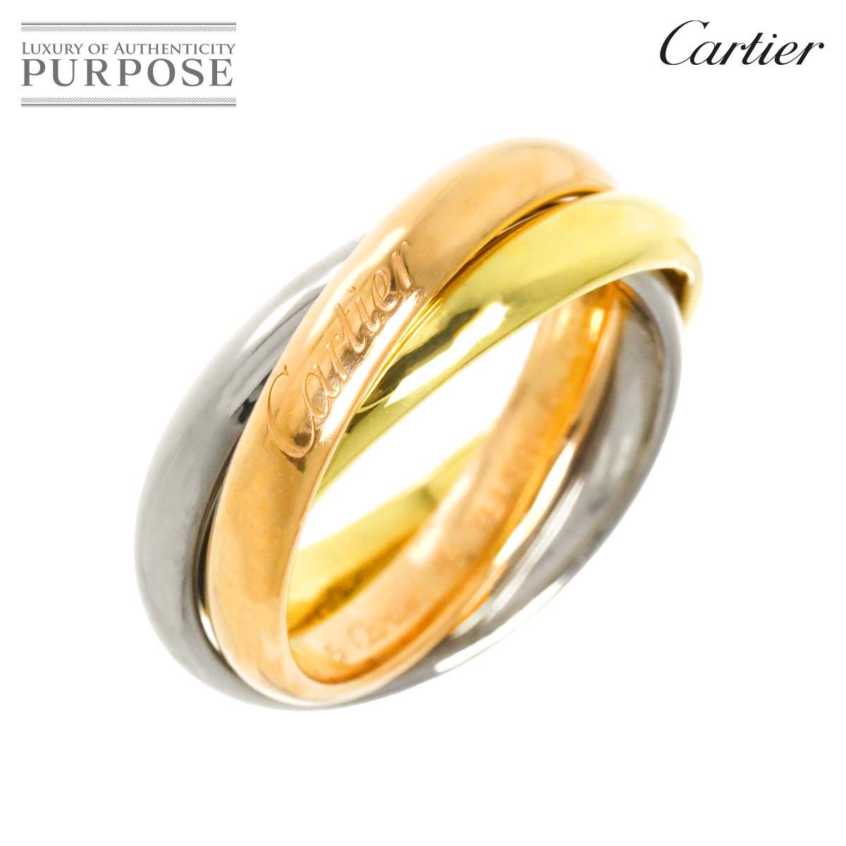 カルティエ Cartier トリニティ ミディアム MM #48 K18 YG WG PG 3連 