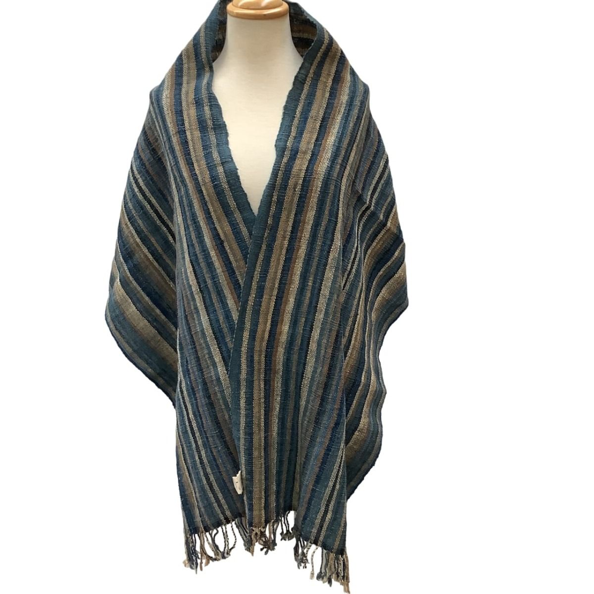 ♪♪JURGEN LEHL ヨーガンレール ストール ストライプ ブルー - メルカリ