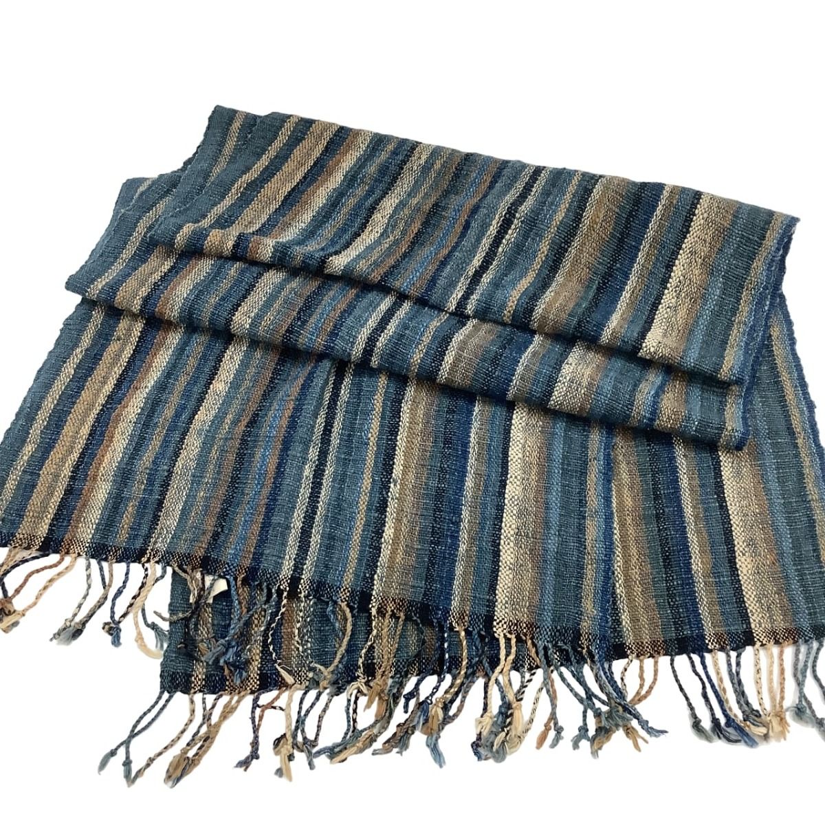 ♪♪JURGEN LEHL ヨーガンレール ストール ストライプ ブルー - メルカリ