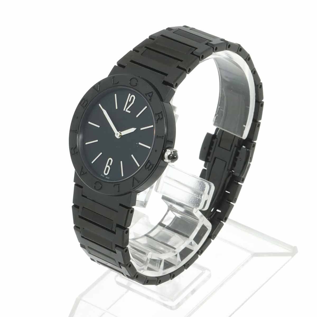 腕時計 ブラックダイヤル　BVLGARI QVARTZ BVLGARI ブラッククォーツ腕時計 腕時計 ブラックダイヤル BVLGARI