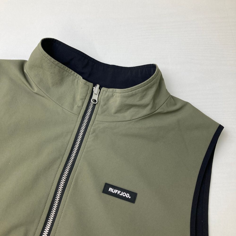 サイズ：XL RUFFLOG ラフロッグ リバーシブル ジップベスト ブラック系