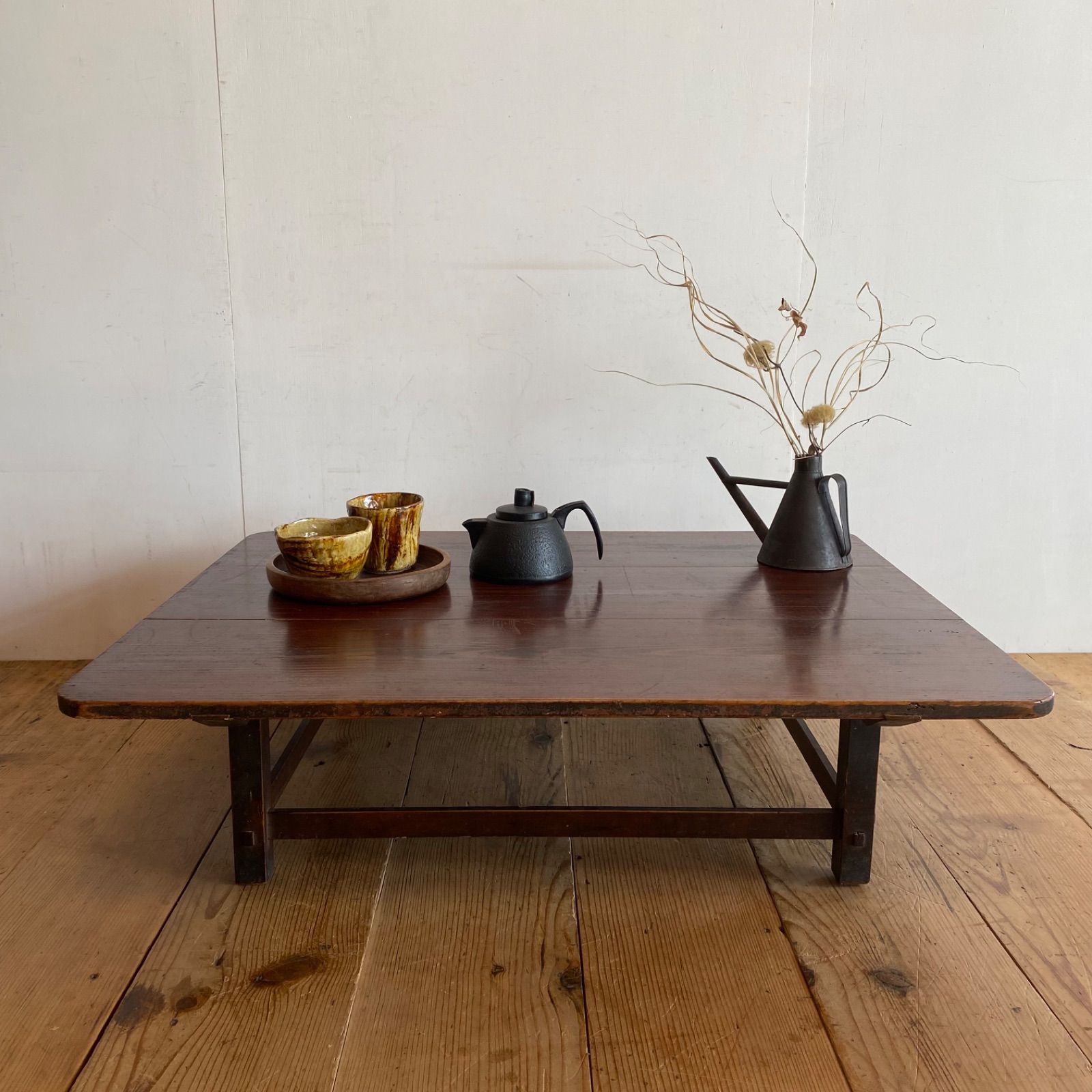 アンティーク ローテーブル 座卓 ちゃぶ台 無垢材 Y641 - メルカリ