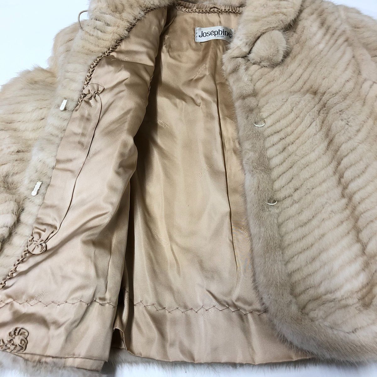 値下げ交渉歓迎] ジョセフィーヌ 銀座 リアルファー コート ベージュ M