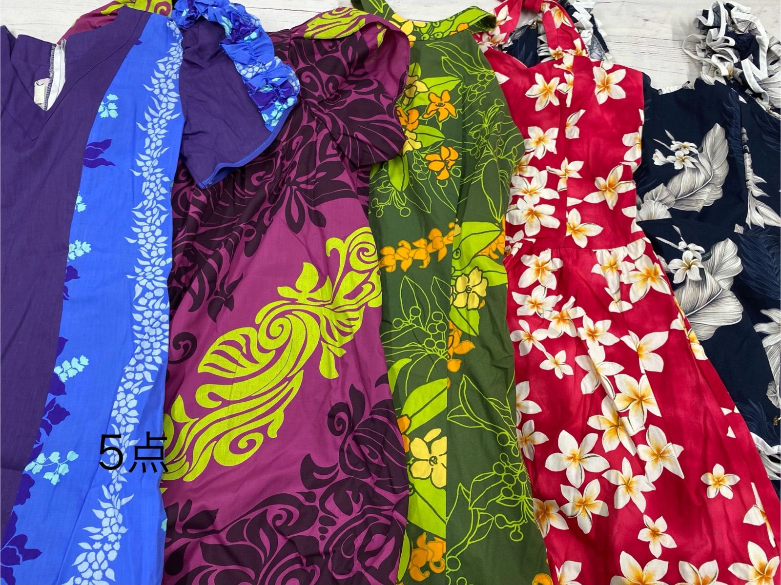 S570☆ ハワイアン ワンピース おまとめ5点 - メルカリ
