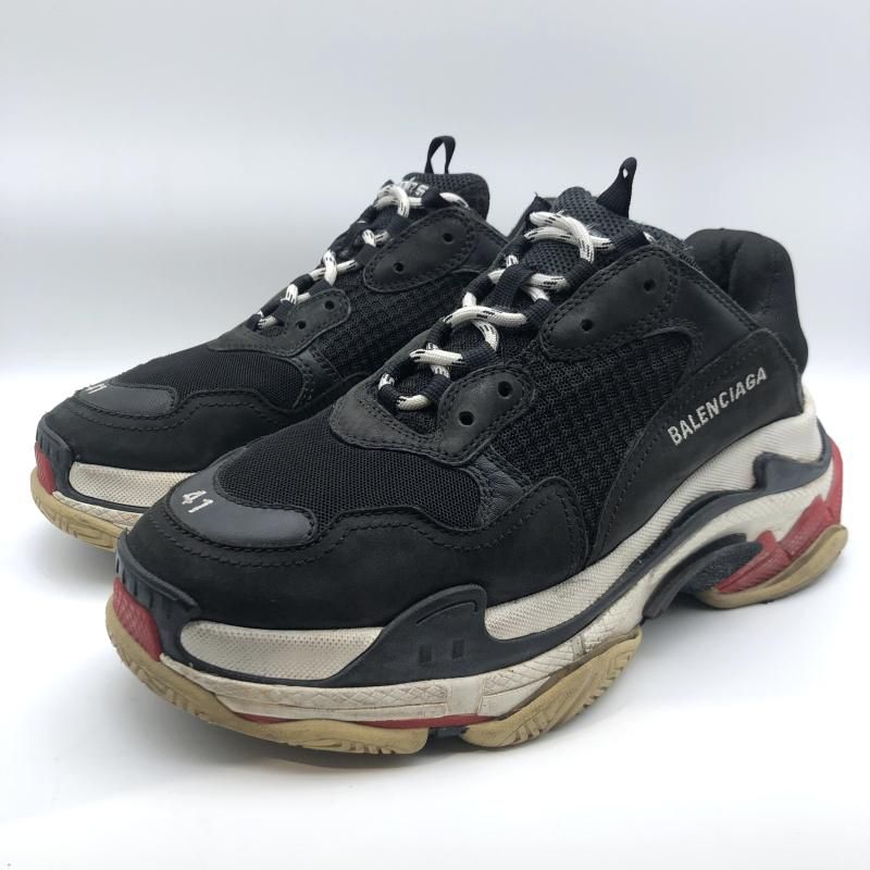 中古】BALENCIAGA Triple S 27cm 533882 ブラック ホワイト レッド 