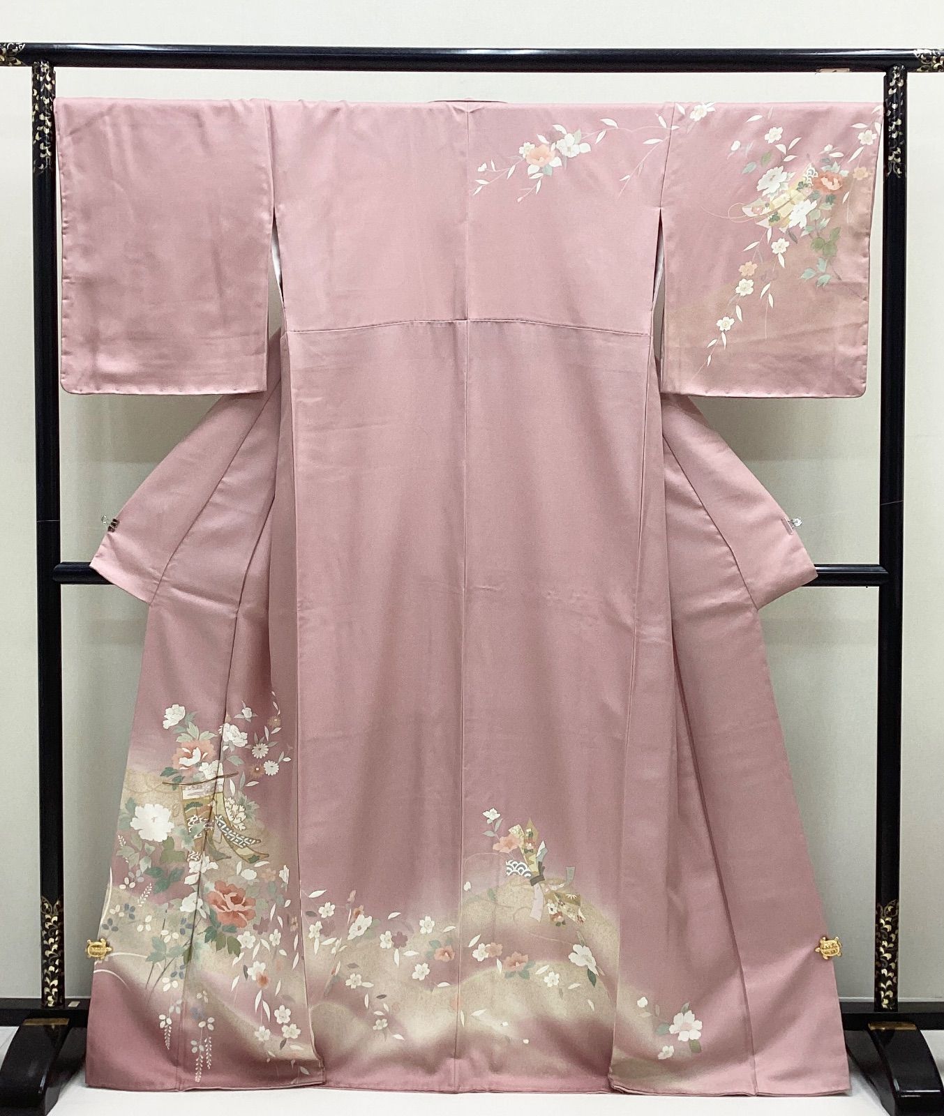 新品未使用 袷着物 訪問着 金コマ刺繍 御所染色 正絹 R461 - メルカリ