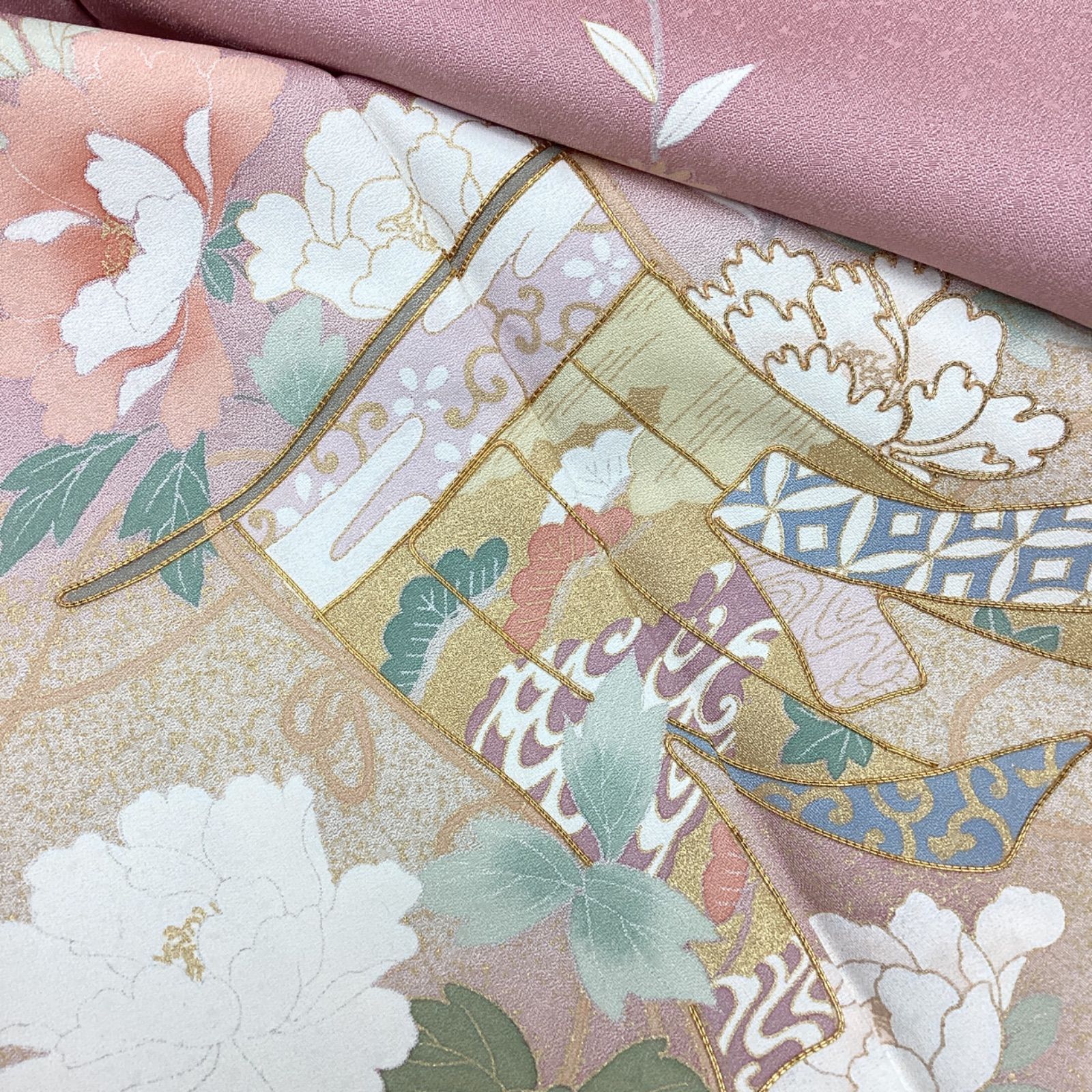 新品未使用 袷着物 訪問着 金コマ刺繍 御所染色 正絹 R461 - メルカリ