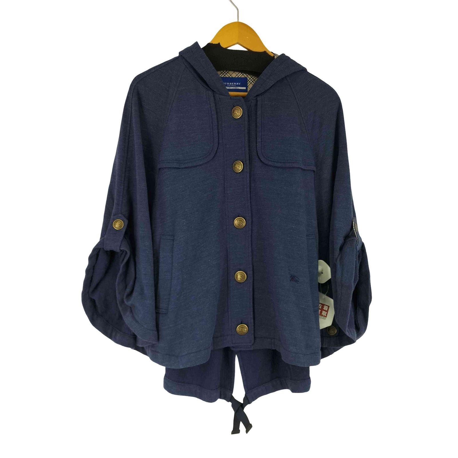 バーバリーブルーレーベル BURBERRY BLUE LABEL 金ボタン ポンチョ