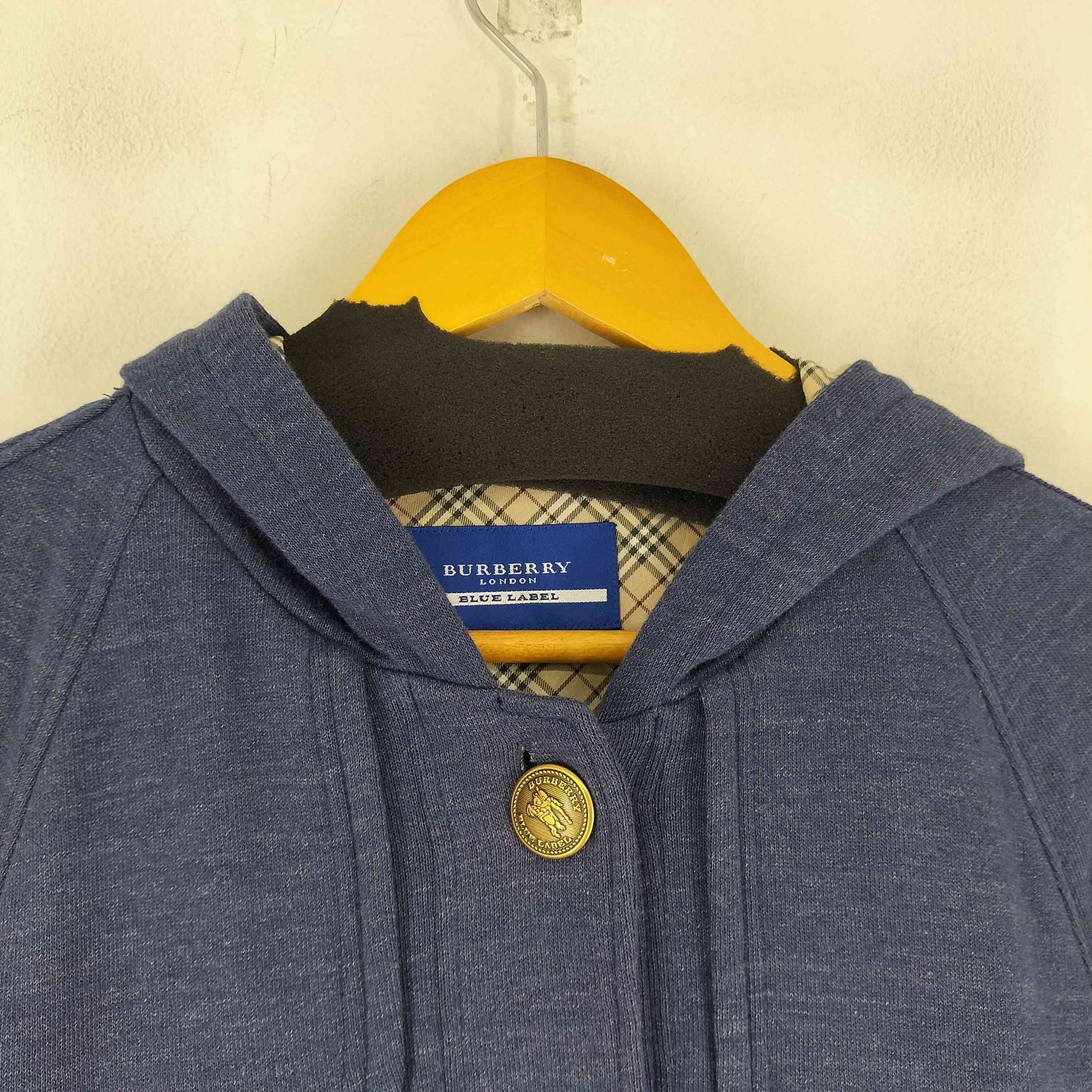 バーバリーブルーレーベル BURBERRY BLUE LABEL 金ボタン ポンチョ