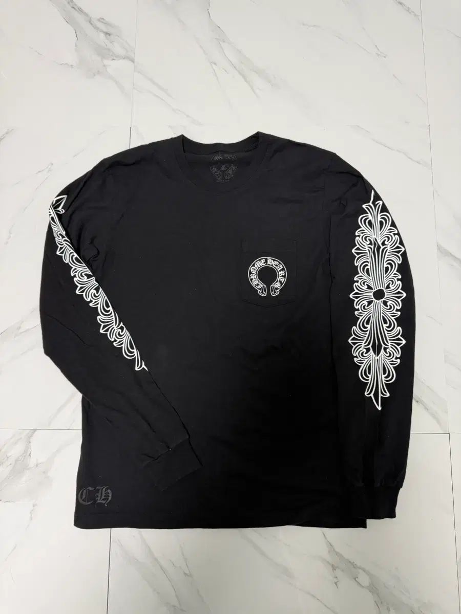 CHROME HEARTS クロムハーツ Horseshoe Cross Floral Sleeve Long