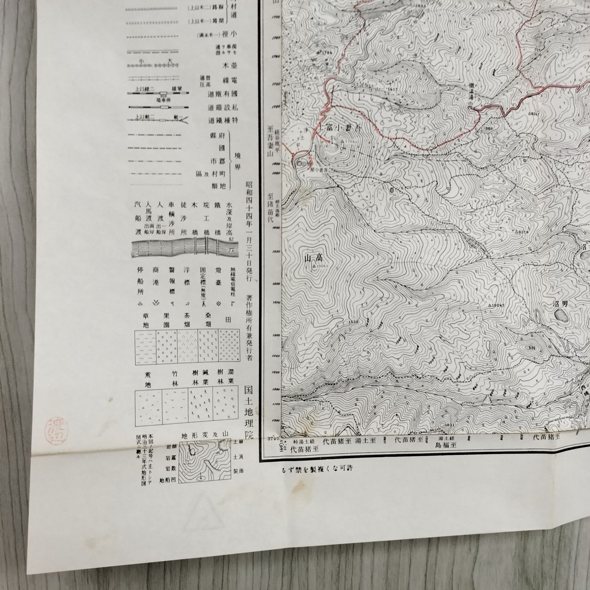 福島県 福島 1:50000地形図 国土地理院 昭和44年 1969年 古地図 測量