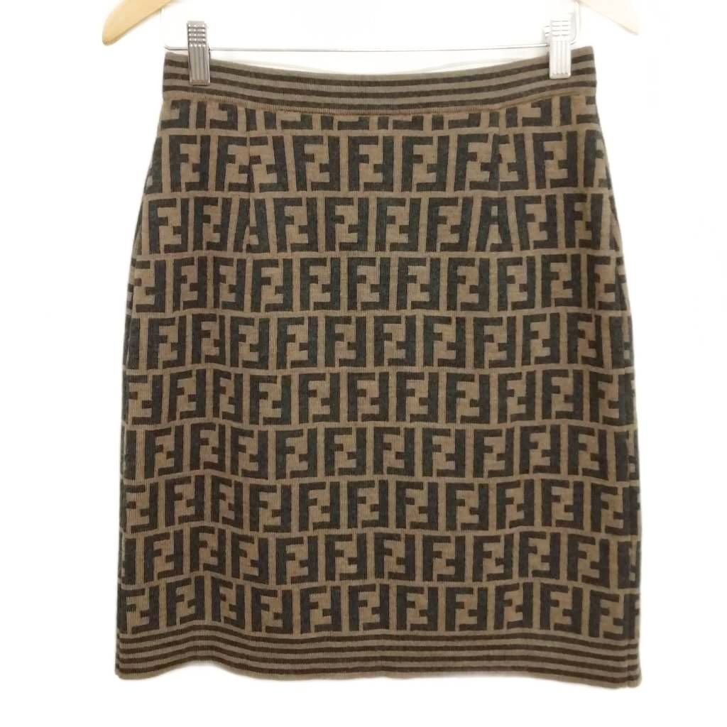 フェンディ FENDI maglia ヴィンテージ ズッカ柄 ニット 台形 スカート