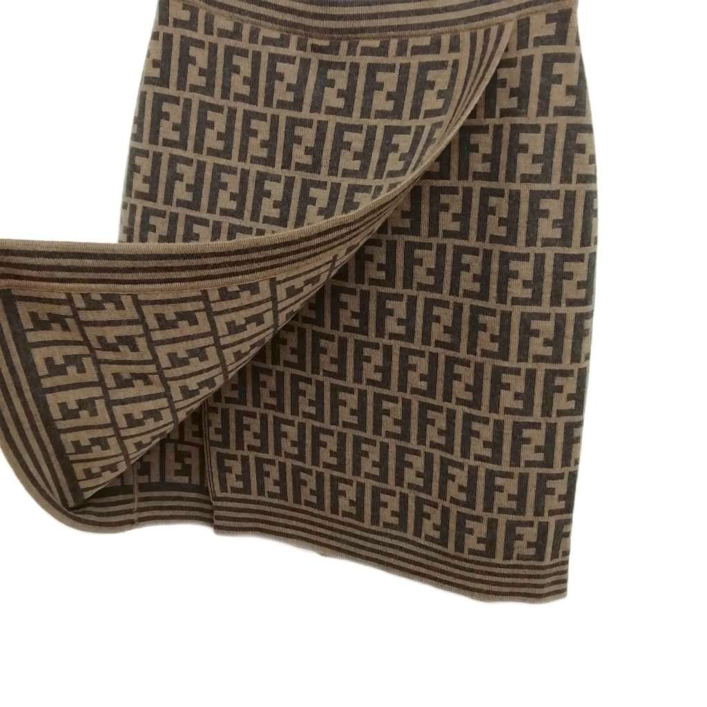 フェンディ FENDI maglia ヴィンテージ ズッカ柄 ニット 台形 スカート